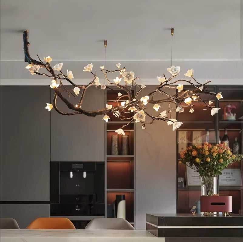 Minas Dimmable Rustic Tree Branch Chandelier  Seus Lighting