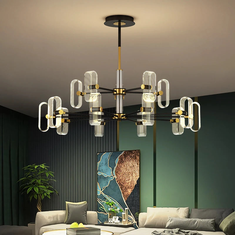 Modern Acrylic Led Chandelier with Remote Control  Seus Lighting