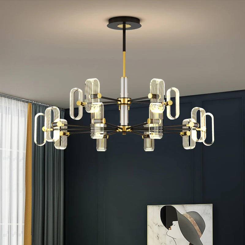 Modern Acrylic Led Chandelier with Remote Control  Seus Lighting