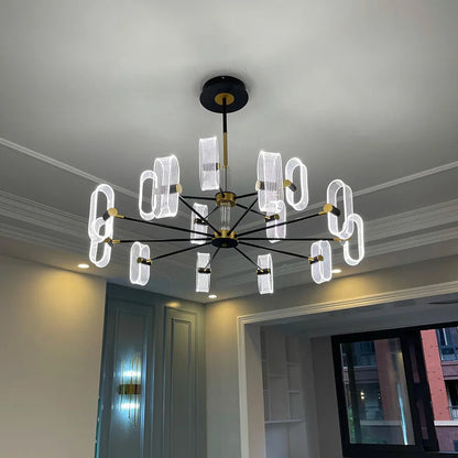 Modern Acrylic Led Chandelier with Remote Control  Seus Lighting