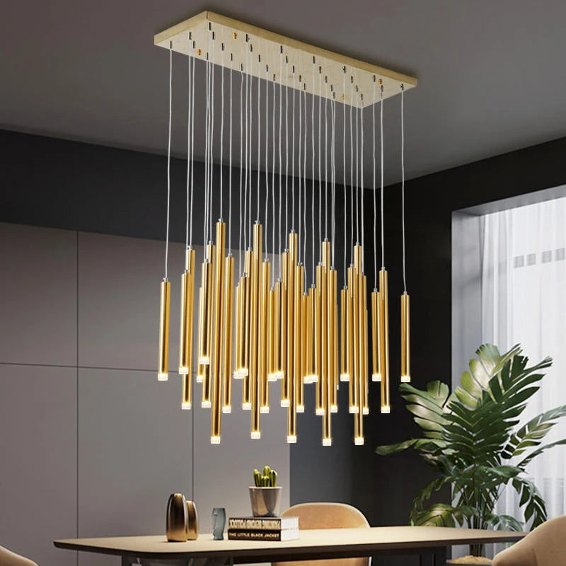 Modern Black & Gold Dining Room Ceiling Fixture  Seus Lighting