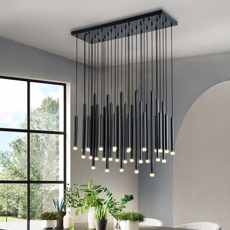 Modern Black & Gold Dining Room Ceiling Fixture  Seus Lighting