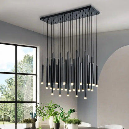 Modern Black & Gold Dining Room Ceiling Fixture  Seus Lighting