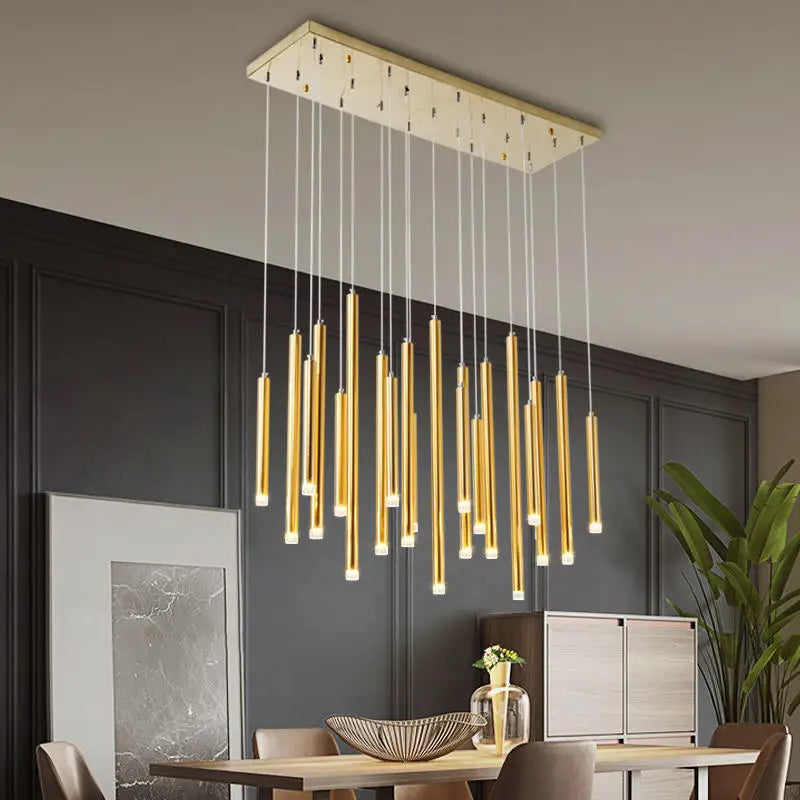 Modern Black & Gold Dining Room Ceiling Fixture  Seus Lighting