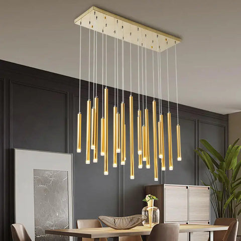 Modern black and gold dining room light