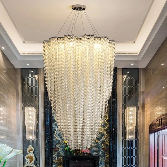 Modern Crystal Beaded Chandelier for Staircase&Foyer  Seus Lighting