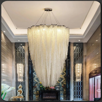 Modern Crystal Beaded Chandelier for Staircase&Foyer  Seus Lighting