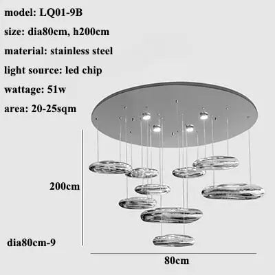 Modern Droplet Ceiling Light 5/7/9 Head Seus Lighting