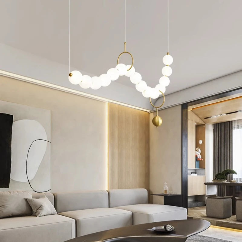 Modern Minimalist Bubble Glass Orb Chandelier  Seus Lighting