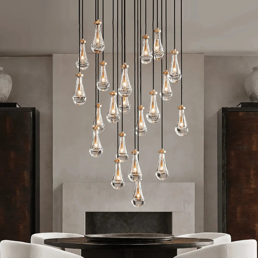 Modern Raindrop Chandelier for Foyer & Staircase  Seus Lighting