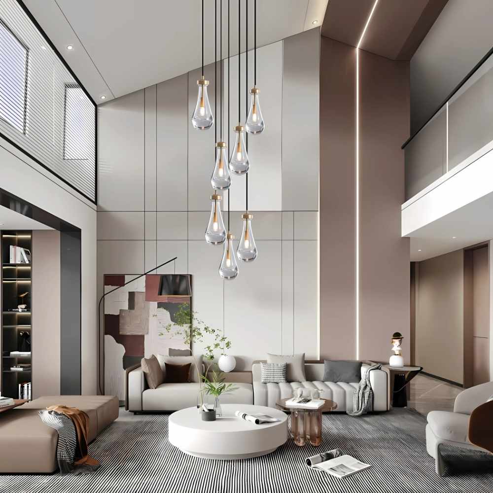 Modern Raindrop Chandelier for Foyer & Staircase  Seus Lighting