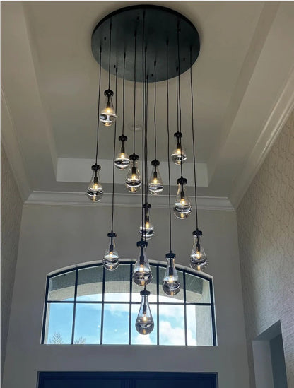 Modern Raindrop Chandelier for Foyer & Staircase  Seus Lighting