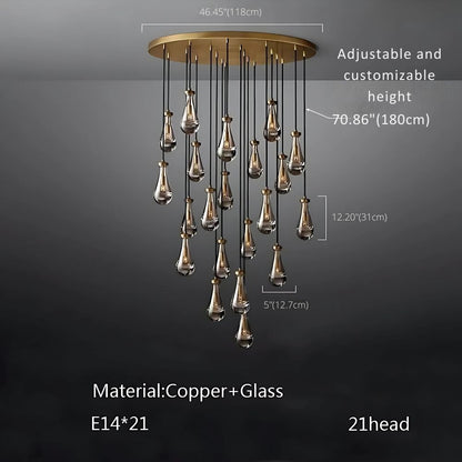 Modern Raindrop Chandelier for Foyer & Staircase  Seus Lighting