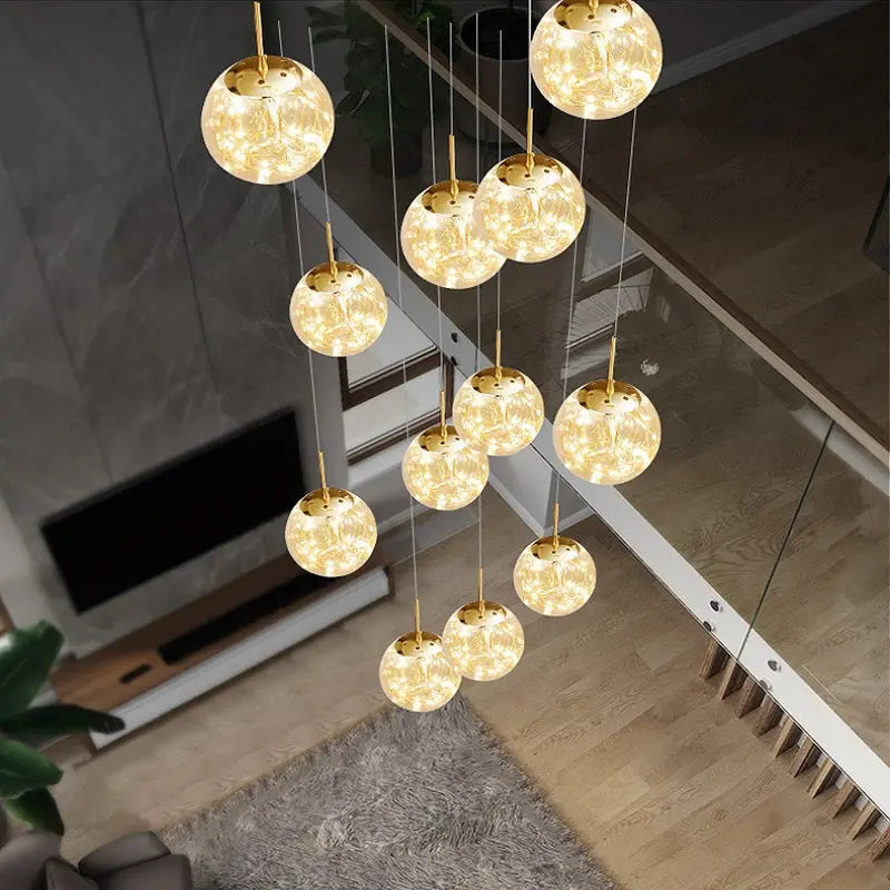 Modern Spiral Chandelier in use