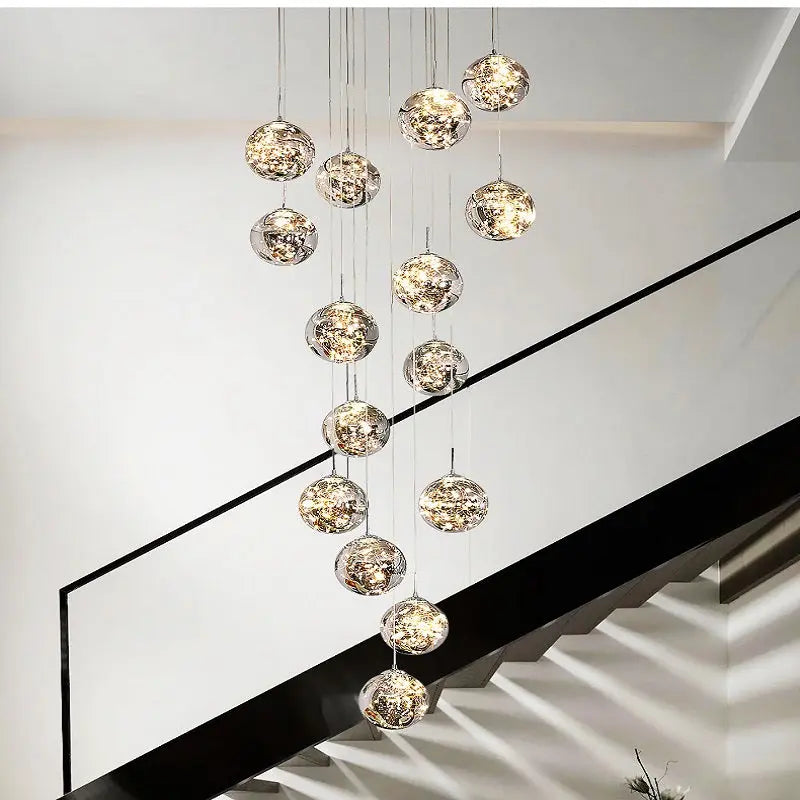 Modern Spiral Chandelier for Staircase Seus Lighting