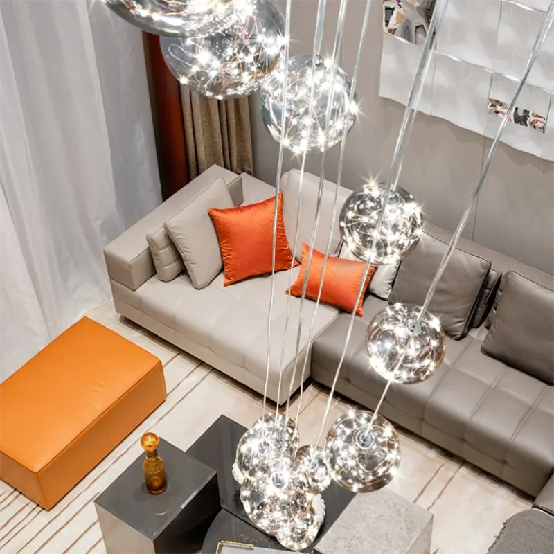 Modern Spiral Chandelier for Staircase Seus Lighting