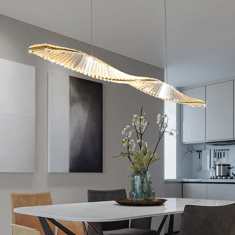 Moly Linear Crystal Chandelier for Dining Room&Kitchen  Seus Lighting