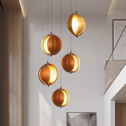 Nia Wood Staircase Chandelier  Seus Lighting