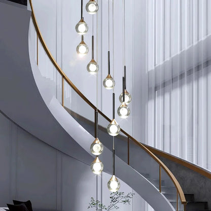 Pely Modern Crystal Stairway Chandelier - Ceiling Light  Seus Lighting