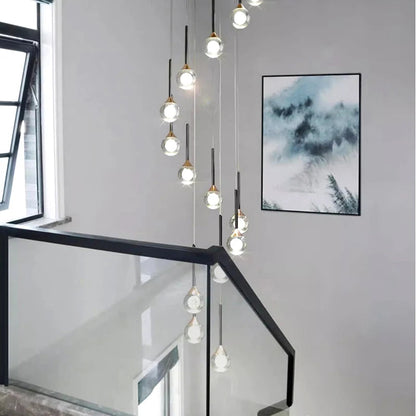 Pely Modern Crystal Stairway Chandelier - Ceiling Light  Seus Lighting