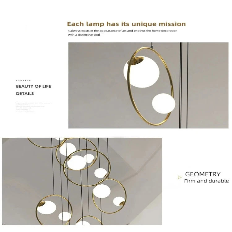 Postmodern Ring Pendant Light for Staircase  Seus Lighting