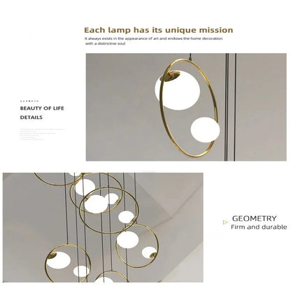 Postmodern Ring Pendant Light for Staircase  Seus Lighting