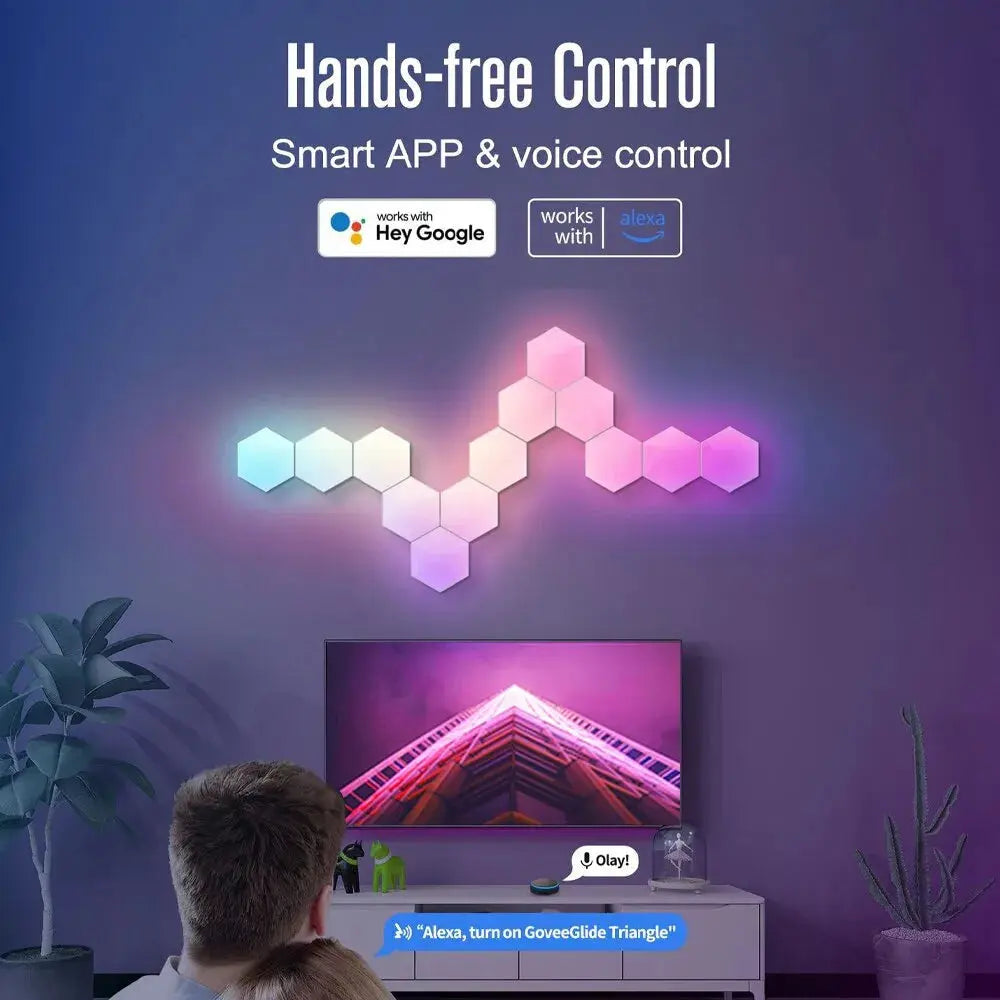 RGB Led Hexagon Wall Lights Wifi/Bluetooth Control  Seus Lighting