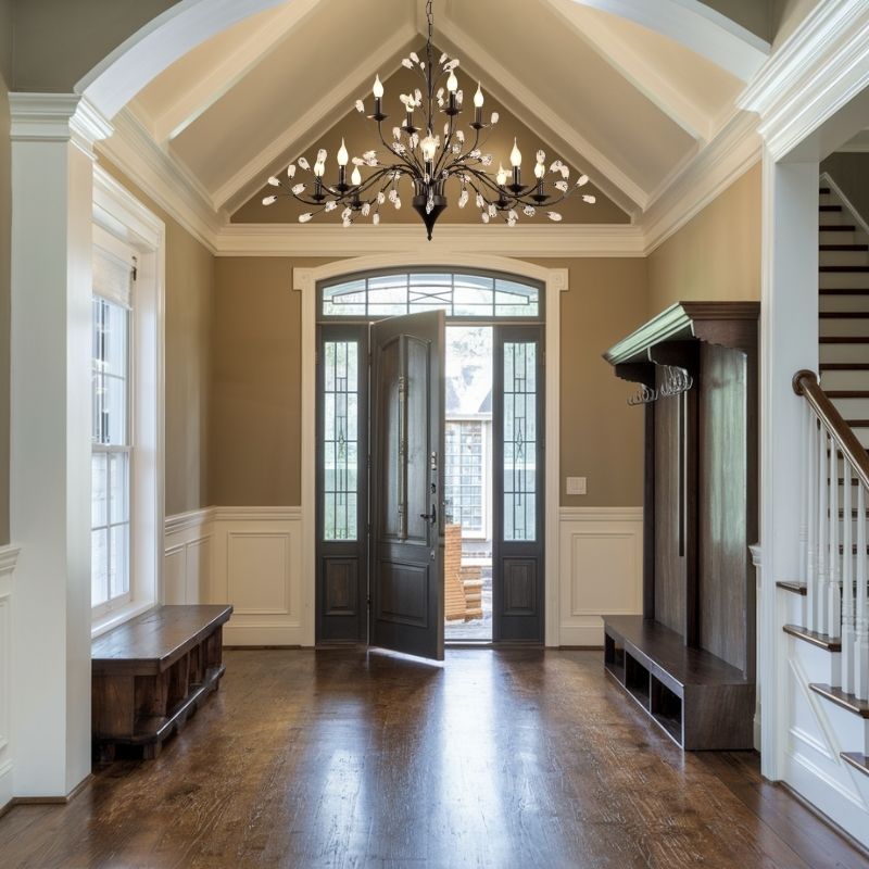 Wrought Iron Rustic Chandelier Detail