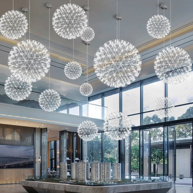 Spark Ball Stainless Steel Pendant Light