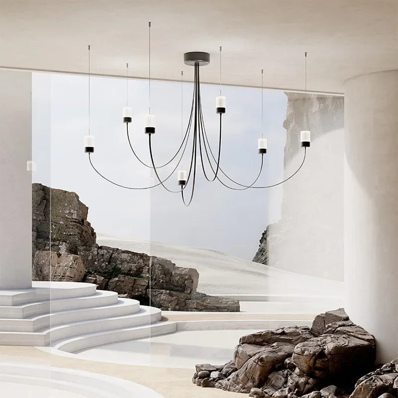 Suri Black Modern Chandelier  Seus Lighting