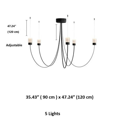 Suri Black Modern Chandelier  Seus Lighting