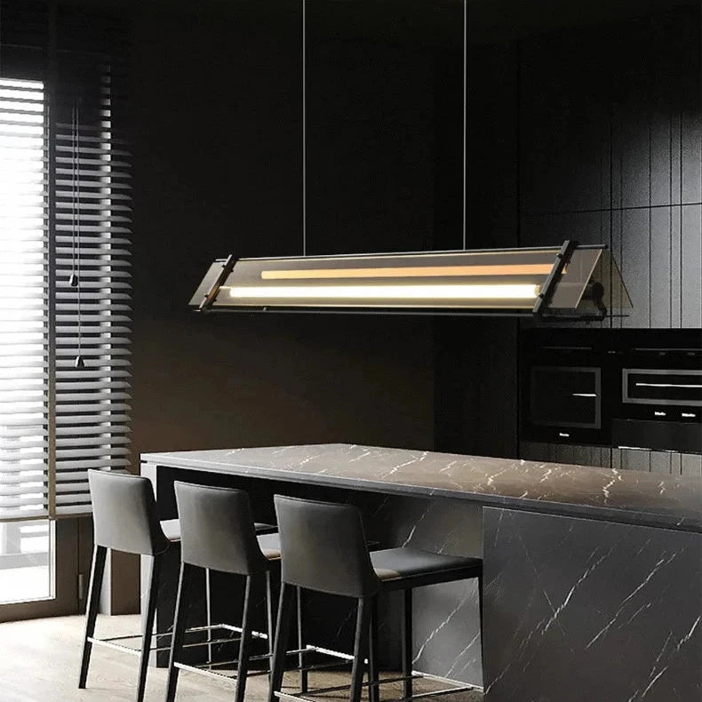 Susi Modern Linear Pendant Lamp Over Dining Table  Seus Lighting