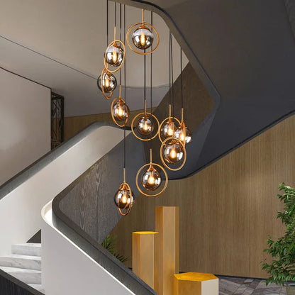 Tenza Modern Staircase Chandelier  Seus Lighting