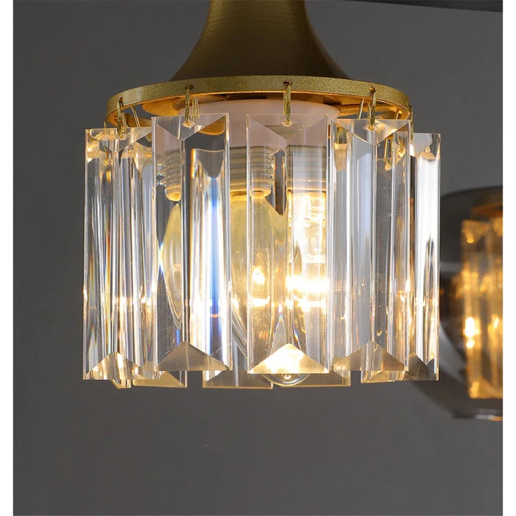 Tia Crystal Glass Globe Multi Light Chandelier  Seus Lighting