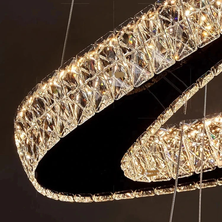 Twisted Ring Led Light Chandelier for High Ceiling  Seus Lighting