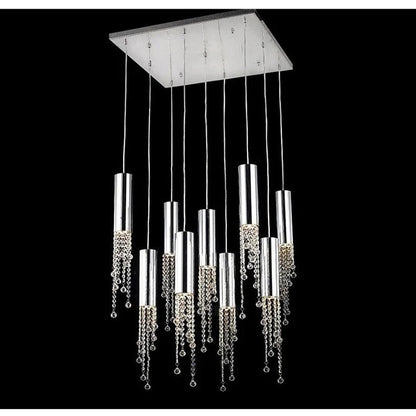 Ulas Modern Crystal Cascade LED Pendant Chandelier  Seus Lighting