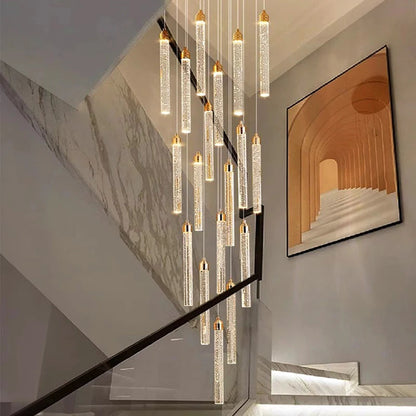 Uly Gold Crystal Chandelier for Staircase&Foyer&High Ceiling  Seus Lighting