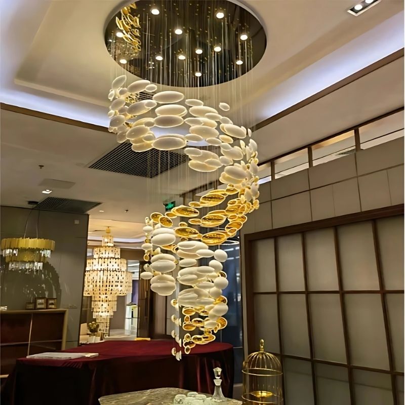 Vita Luxury Staircase Hanging Chandelier H177.17-450-cm-Cold-White Seus Lighting