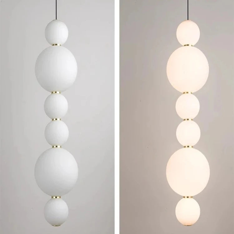 White Multi Globe Pendant Light for Staircase & High Ceiling  Seus Lighting