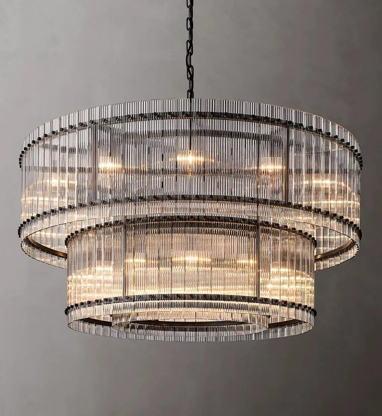 Willow Luxury Modern 2 Tier Crystal chandelier  Seus Lighting